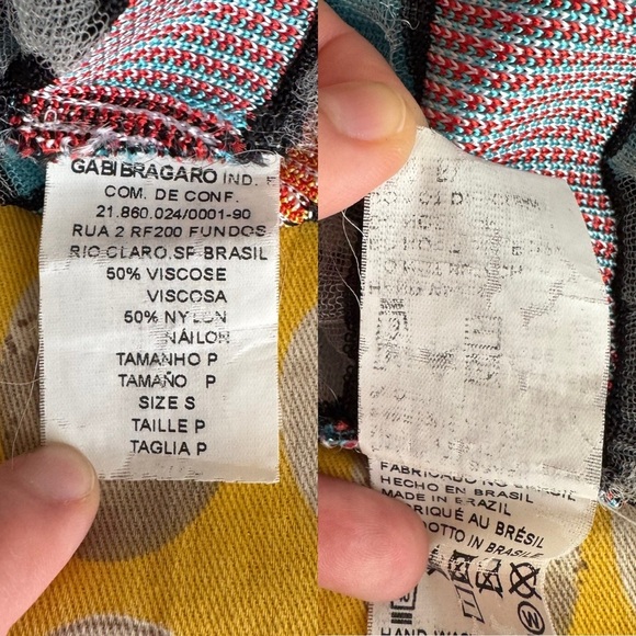 Gabrielab cropped sheer colorful square top size P/S - Picture 15 of 16